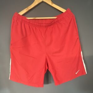 Nike Dri-FIT Mesh Athletic Shorts Red White Men's Size L Lightweight